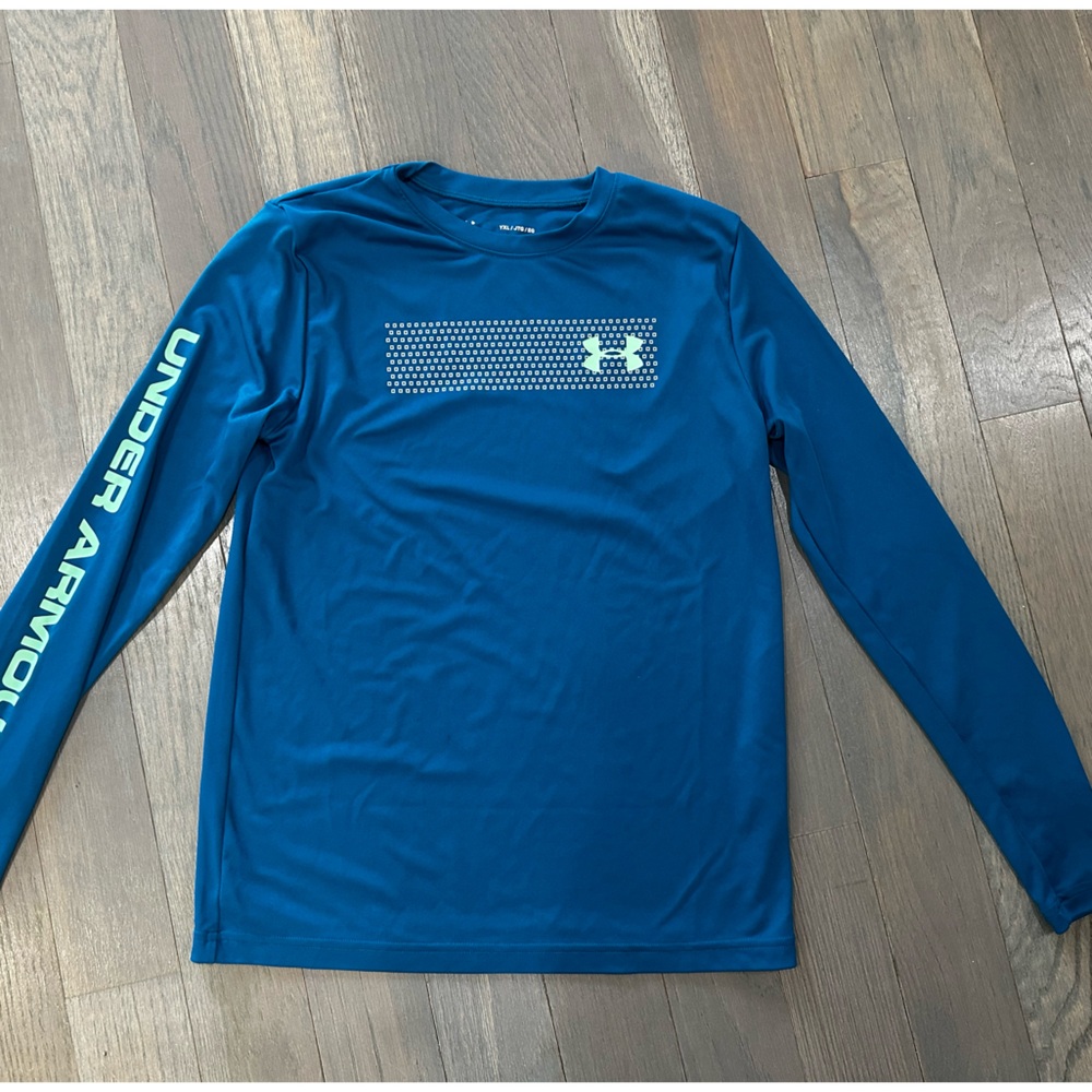 Under Armour Boys Blue Long Sleeve Performance Shirt